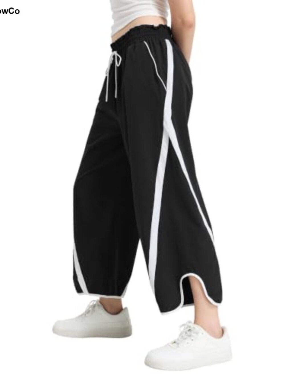 Wide Leg Track Pants Y2K Striped Baggy Cropped Streetwear Active